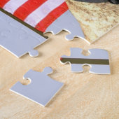 愛国心が強いピットブル犬 ジグソーパズル (側面)