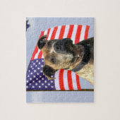 愛国心が強いピットブル犬 ジグソーパズル (縦)
