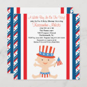 愛国心が強いベビーの振る旗のベビーシャワーの招待状 招待状 (正面/裏面)