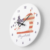 愛国心が強いミシンの柱時計 ラージ壁時計 (傾斜)