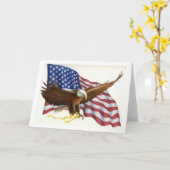 愛国心が強いワシの旗の挨拶状 カード (黄色い花)