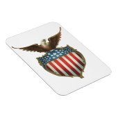 愛国心が強いヴィンテージ米国旗を持つ白頭鷲 マグネット (右側)