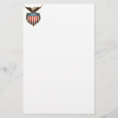 愛国心が強いヴィンテージ米国旗を持つ白頭鷲 便箋 (正面)