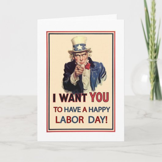 愛国心が強い労働者の日、ヴィンテージの米国政府 カード (正面)