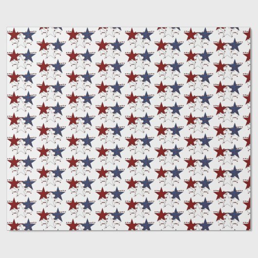 愛国心が強い国スタイルの星によってタイルを張られるパーティーの覆い ラッピングペーパー (フラット)