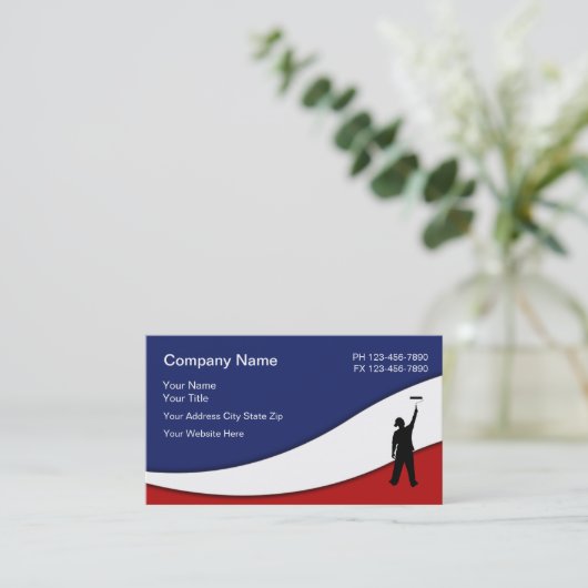 愛国心が強い塗装業者のデザイン 名刺 (スタンド正面)