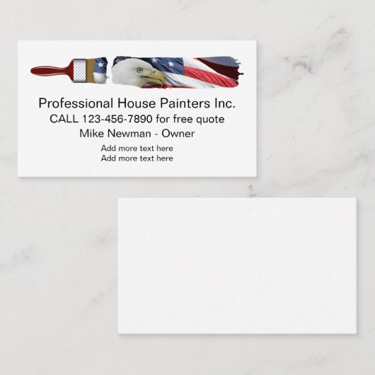 愛国心が強い塗装業者のデザイン 名刺 (正面/裏面)