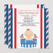 愛国心が強い女の赤ちゃんのベビーシャワーの招待状 招待状 (正面/裏面)