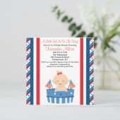愛国心が強い女の赤ちゃんのベビーシャワーの招待状 招待状 (スタンド正面)
