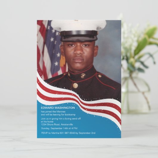 愛国心が強い旗の軍隊はパーティーの招待を離れて送ります 招待状 (スタンド正面)