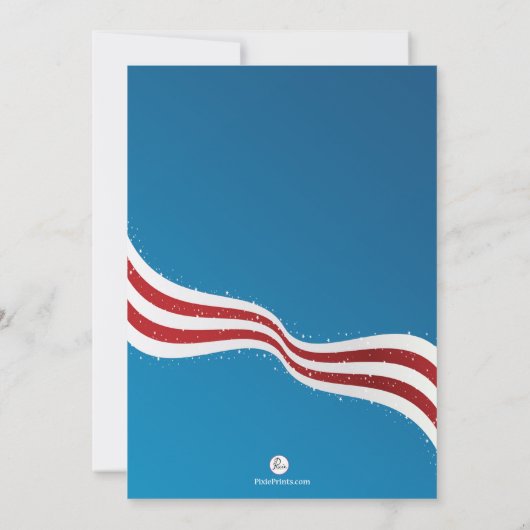 愛国心が強い旗の軍隊はパーティーの招待を離れて送ります 招待状 (裏面)