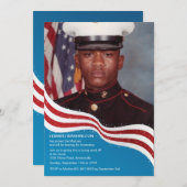 愛国心が強い旗の軍隊はパーティーの招待を離れて送ります 招待状 (正面/裏面)