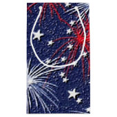 愛国心が強い星および花火の小さいギフトバッグ スモールペーパーバッグ (裏面)