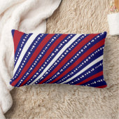 愛国心が強い星のストライプな自由の旗7月第4 ランバークッション (ブランケット)