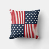 愛国心が強い星及びストライプな赤白青の枕 クッション (裏面)