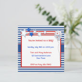 愛国心が強い星条旗のパーティの招待状 招待状 (スタンド正面)