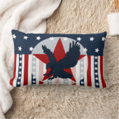 愛国心が強い星条旗の白頭鷲のアメリカ人 ランバークッション (ブランケット)
