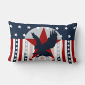 愛国心が強い星条旗の白頭鷲のアメリカ人 ランバークッション (裏面)