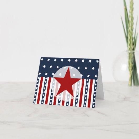 愛国心が強い星条旗の米国旗のデザイン カード (正面)