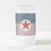 愛国心が強い星条旗の米国旗のデザイン フロストグラスビールジョッキ (中央)