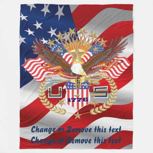 愛国心が強い毛布30" x40" 50" x60" 60" x80 " フリースブランケット (正面)