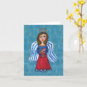 愛国心が強い民芸の天使米国の旗の金ゴールドの星 カード (黄色い花)