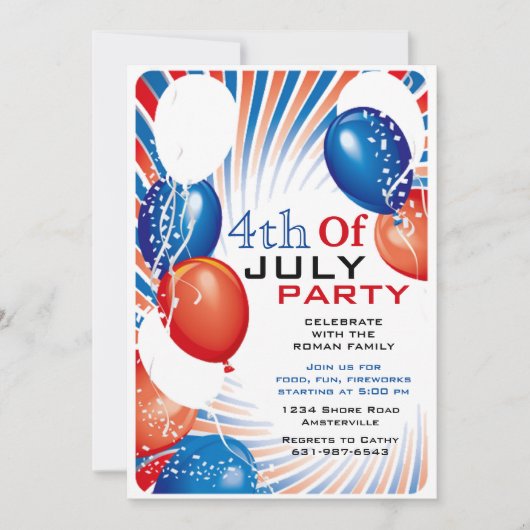 愛国心が強い気球の招待状 招待状 (正面)