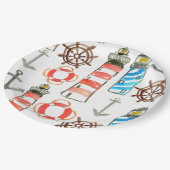 愛国心が強い水彩画の灯台 ペーパープレート (アングル)