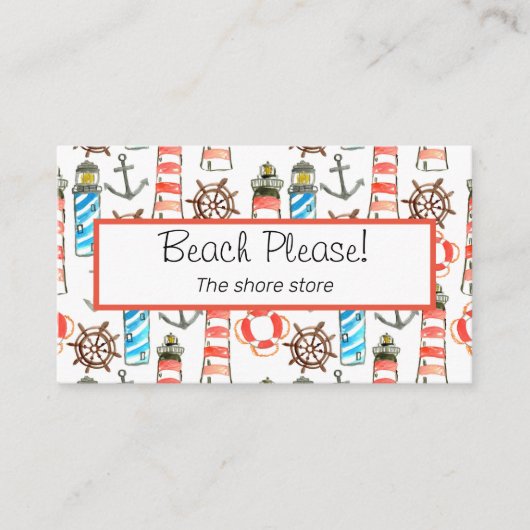 愛国心が強い水彩画の灯台 名刺 (正面)