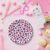 愛国心が強い水玉模様の紙皿 ペーパープレート (パーティー)