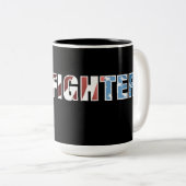 愛国心が強い消防士 ツートーンマグカップ (正面右)