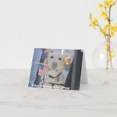 愛国心が強い犬 カード (黄色い花)