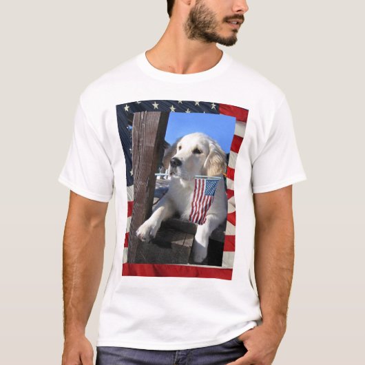 愛国心が強い犬 Tシャツ (正面)