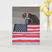 愛国心が強い猫カード カード (黄色い花)