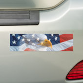 愛国心が強い白頭鷲の米国旗 バンパーステッカー (車上)