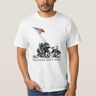 愛国心が強い硫黄島の米国旗の自由WWII Tシャツ