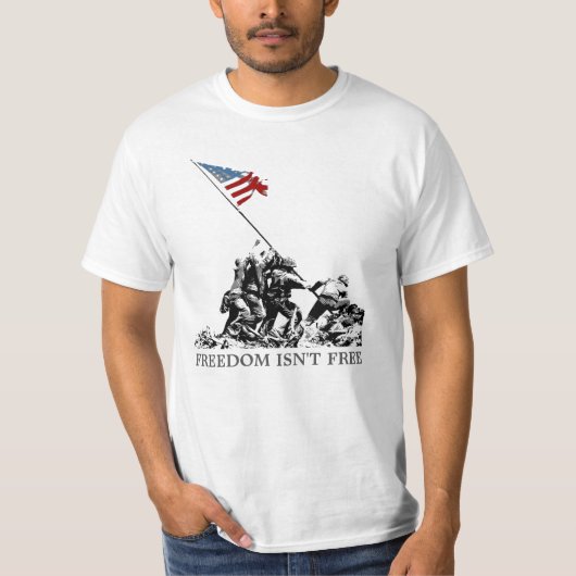 愛国心が強い硫黄島の米国旗の自由WWII Tシャツ (正面)