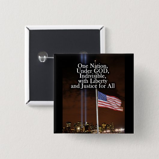 愛国心が強い神の愛国者日9/11の下の1つの国家 缶バッジ (正面&裏面)
