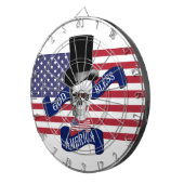 愛国心が強い神はアメリカの入れ墨のスタイルのダート盤を賛美します ダーツボード (正面右)