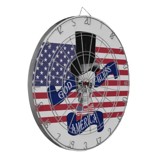 愛国心が強い神はアメリカの入れ墨のスタイルのダート盤を賛美します ダーツボード (正面左)