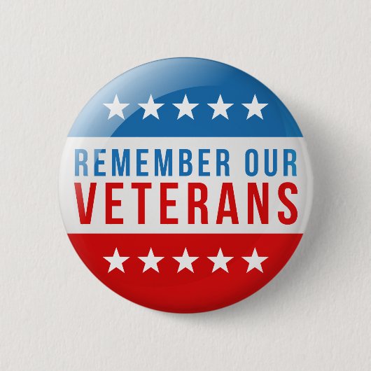 愛国心が強い私達の復員軍人の日の赤い青旗賞を覚えて下さい 缶バッジ (正面)