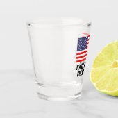 愛国心が強い米国の旗-アメリカを素晴らしく再度させて下さい ショットグラス (左)