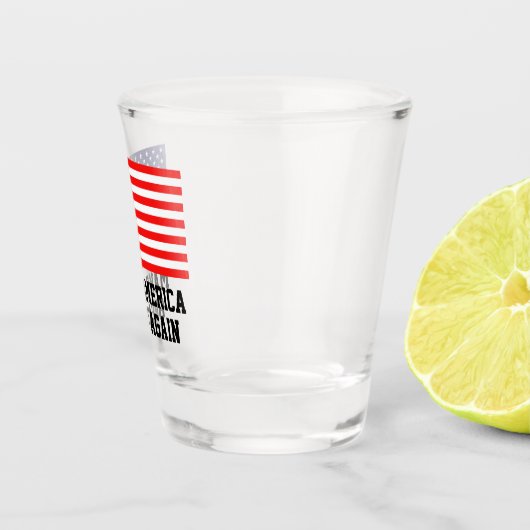 愛国心が強い米国の旗-アメリカを素晴らしく再度させて下さい ショットグラス (右)
