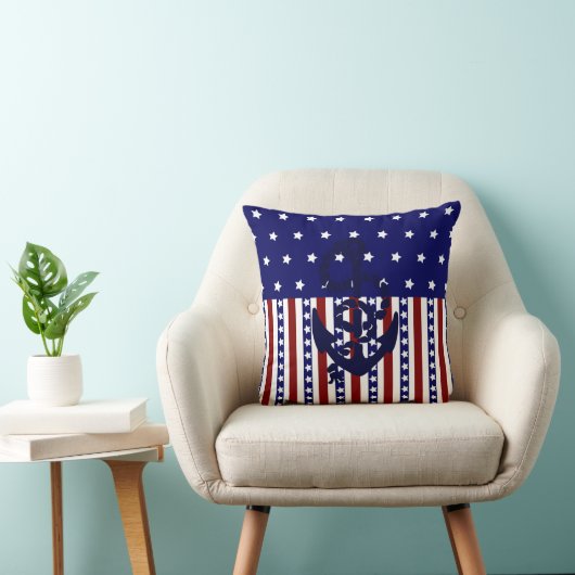 愛国心が強い米国の星のストライプの航海のないかりの枕 クッション (椅子)