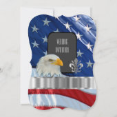 愛国心が強い米国旗およびワシの結婚式 招待状 (裏面)