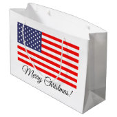愛国心が強い米国旗のメリークリスマスのギフトバッグ ラージペーパーバッグ (裏面アングル)