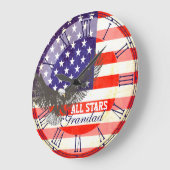 愛国心が強い米国旗のワシの祖父の柱時計 ラージ壁時計 (傾斜)