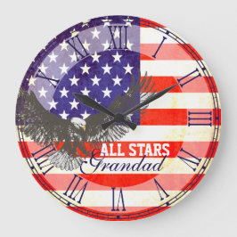 愛国心が強い米国旗のワシの祖父の柱時計 ラージ壁時計