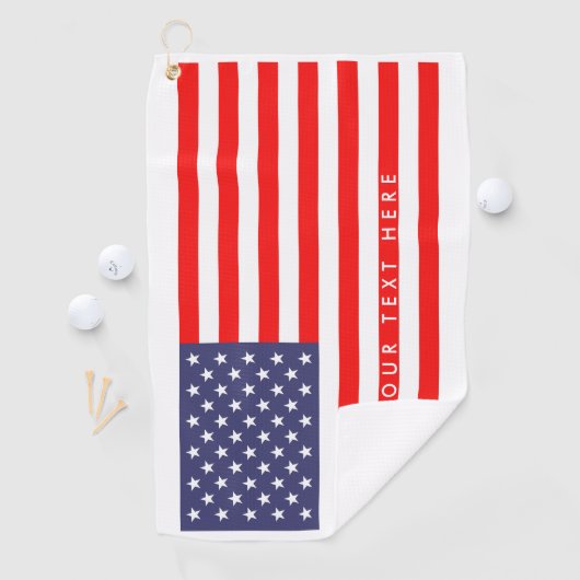 愛国心が強い米国旗の名前入りなゴルフタオル ゴルフタオル (インサイチュ)