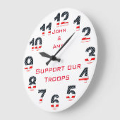 愛国心が強い米国旗数 ラージ壁時計 (傾斜)